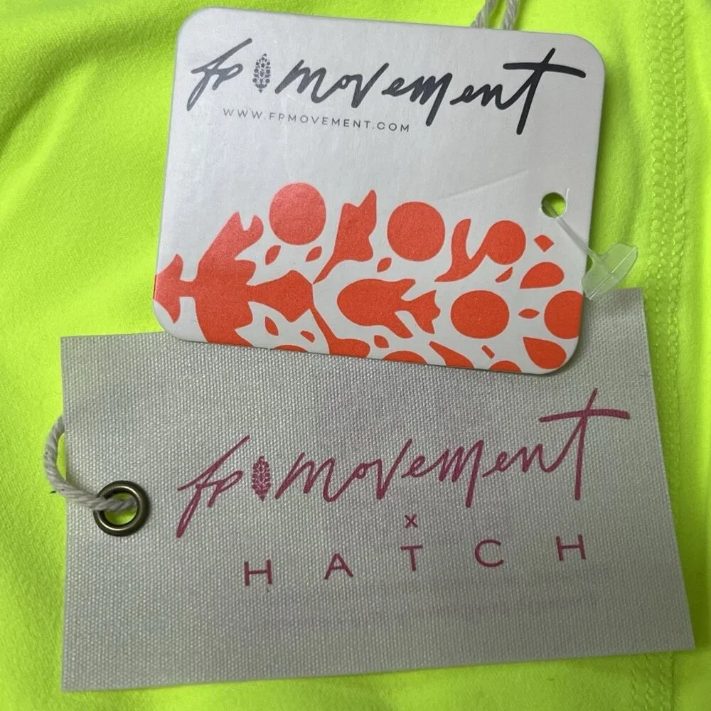 NWT $68 Free People X Hatch Maternity Square Neck Bra Size Medium Neon Yellow - Picture 15 of 15